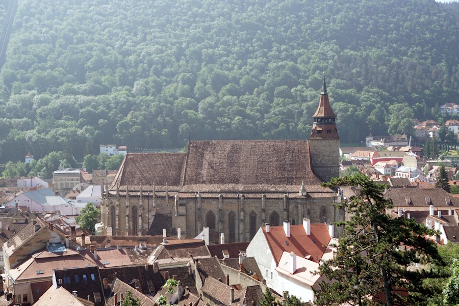 Biserica Neagră din Brașov văzută de pe dealul Warthe, din Turnul Alb